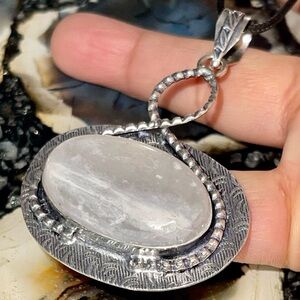 Selenite Satin Spar Pendant 2 1/2”
